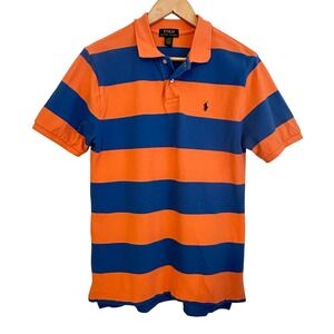 Polo Ralph Lauren Boys XL Orange Blue Stripe Polo Shirt Blue Pony Preppy